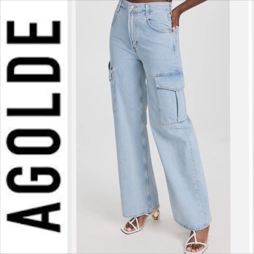 AGOLDE Minka Denim Cargo Jeans pants  Size 28 - Picture 3 of 16